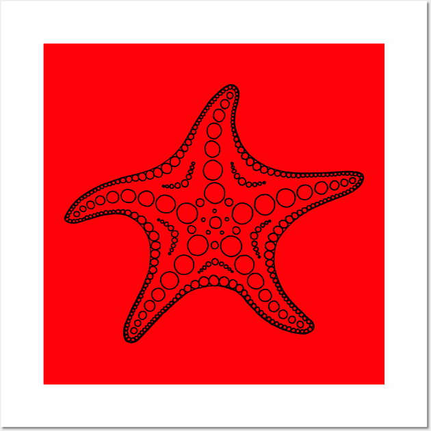 Starfish (black/red) Wall Art by calenbundalas